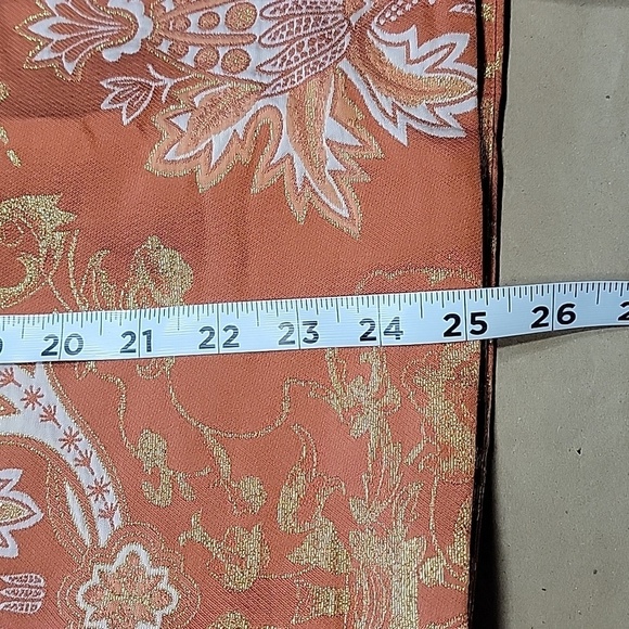 Free People Size 6 Orange-Copper, Gold & Cream Damask Strapless Mini Dress - Picture 9 of 13